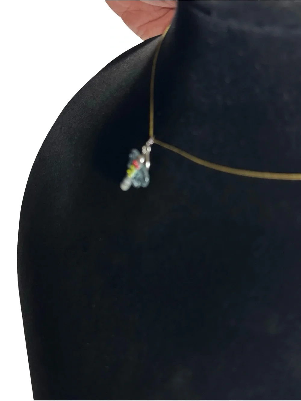 Vtg Shana Signed 925 Sterling Silver Lampwork Glass Dragonfly Pendant Charm 1.5